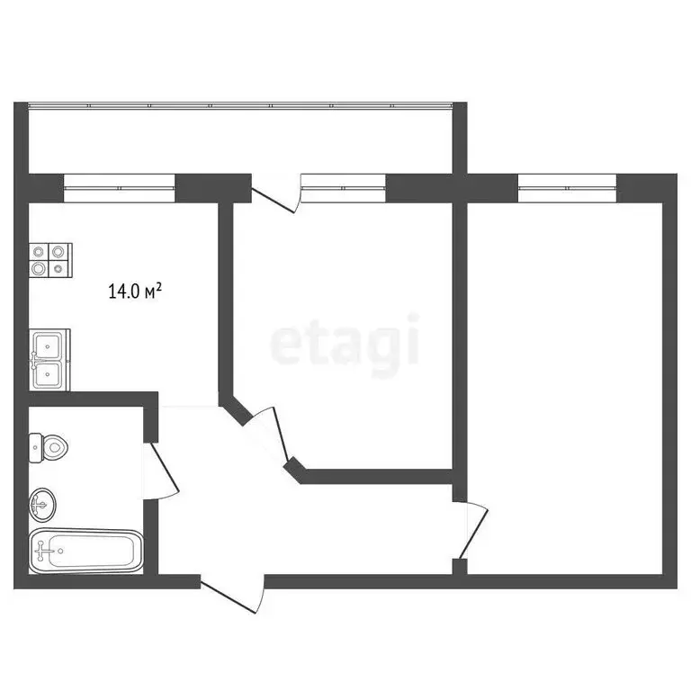 1-комнатная квартира: Тюмень, улица Самарцева, 30 (51.5 м) - Фото 1