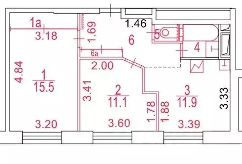 2-к кв. Москва Ильменский проезд, 14к8 (55.3 м) - Фото 2