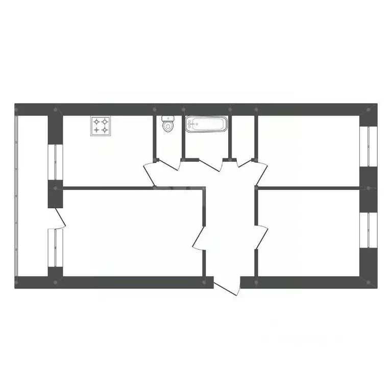 3-к кв. Амурская область, Белогорск ул. Кирова, 47 (58.4 м) - Фото 2