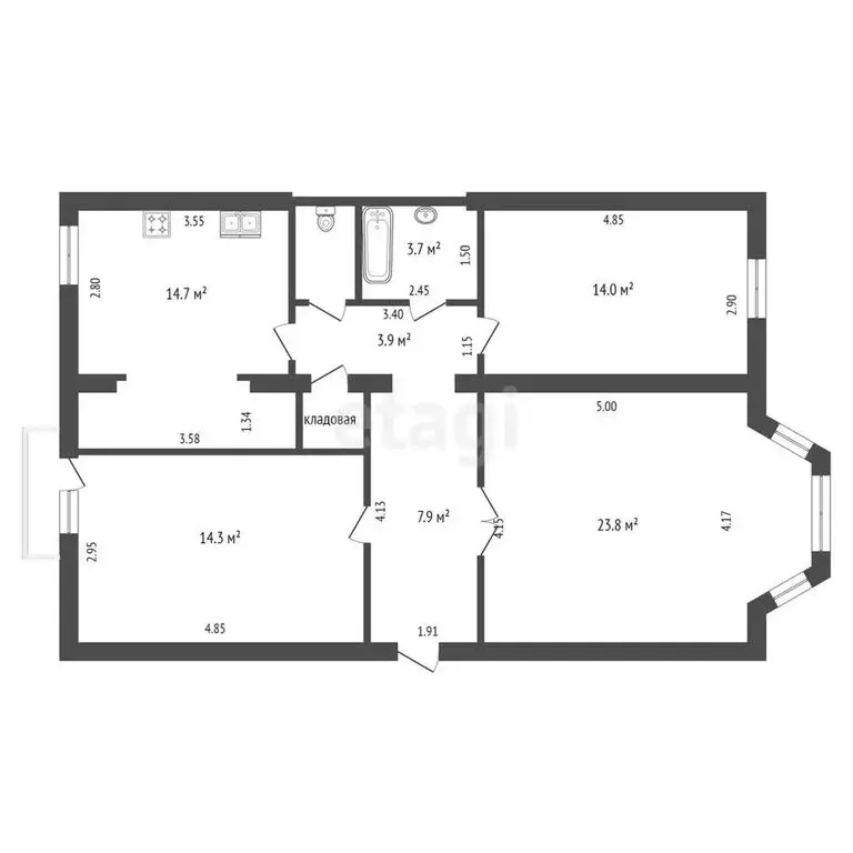 3-комнатная квартира: Абакан, улица Щетинкина, 22 (84.6 м) - Фото 0