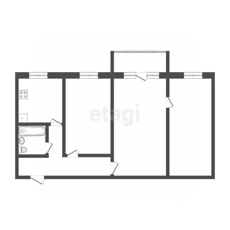 3-к кв. Тюменская область, Тюмень Текстильная ул., 13 (56.6 м) - Фото 1