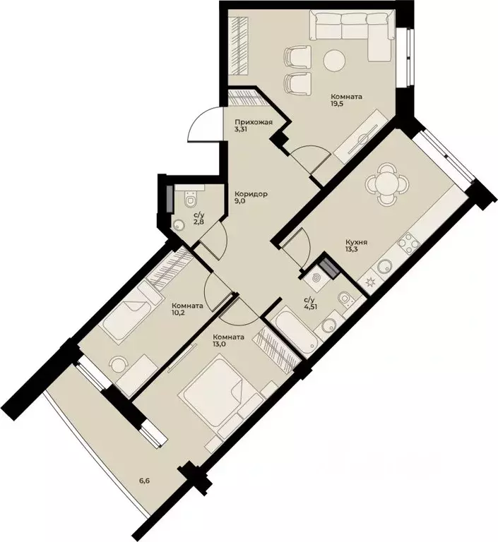 4-к кв. Свердловская область, Сухой Лог ул. Белинского, 40 (75.8 м) - Фото 1