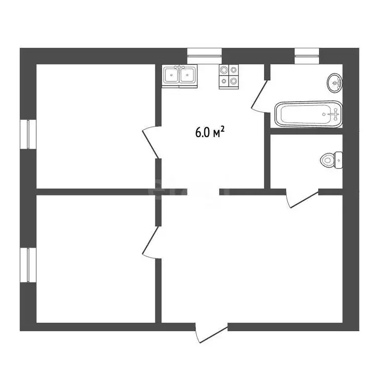 Квартира, 2 комнаты, 42.7 м - Фото 1