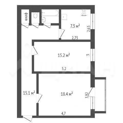 2-к кв. Красноярский край, Красноярск Ботанический бул., 19 (66.0 м) - Фото 0