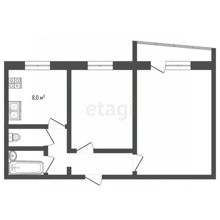 2-к кв. Тамбовская область, Тамбов ул. Володарского, 12 (53.8 м) - Фото 2