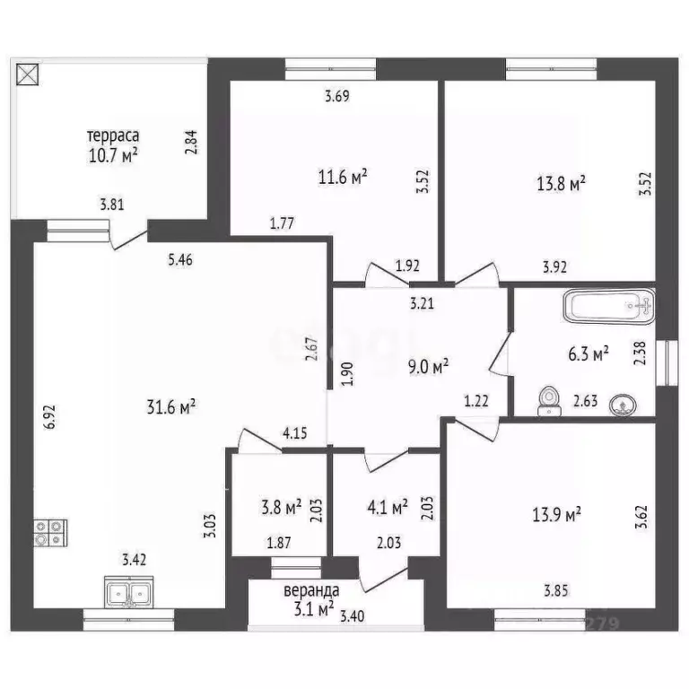 Дом в Белгородская область, Белгородский район, с. Стрелецкое 561 (115 ... - Фото 2