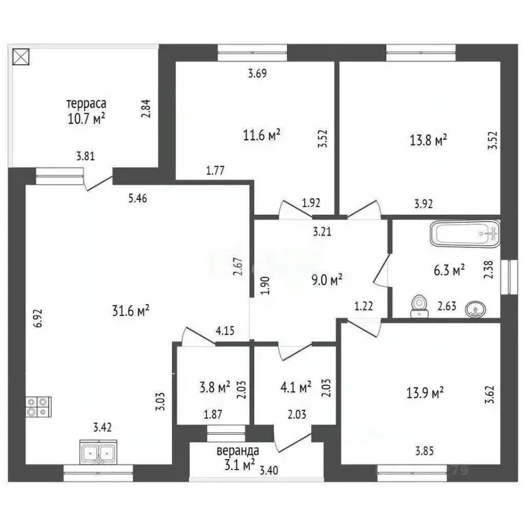 Дом в Белгородская область, Белгородский район, Беловское с/пос, с. ... - Фото 2