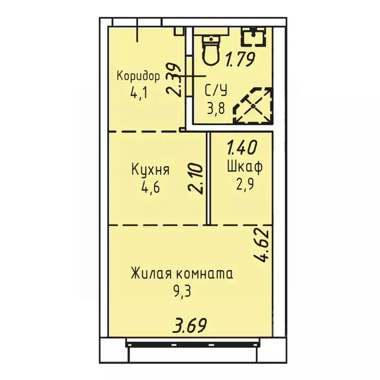 1-к кв. Иркутская область, Иркутск Култукская ул., 16 (24.7 м) - Фото 0