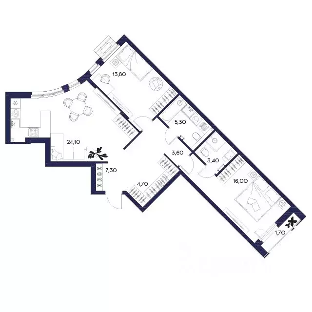 2-к кв. Пензенская область, Пенза Засурье мкр, Лес жилой комплекс ... - Фото 1