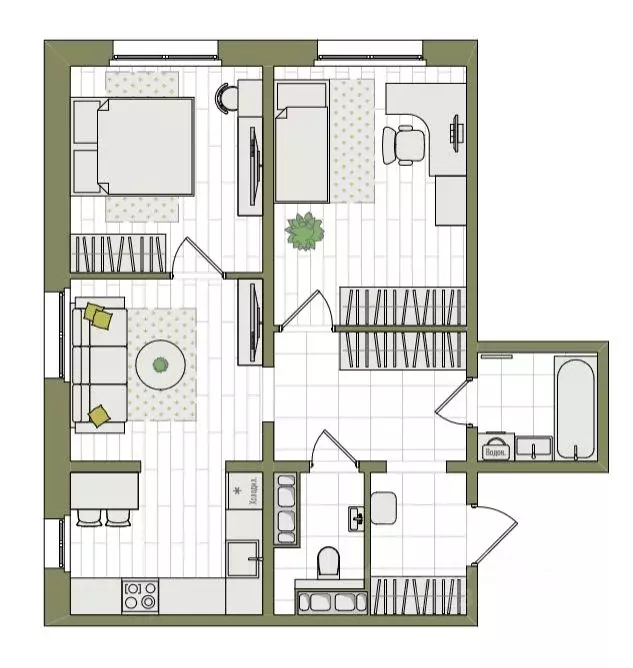 3-к кв. Кировская область, Киров ул. Чистопрудненская, 13А (56.9 м) - Фото 1