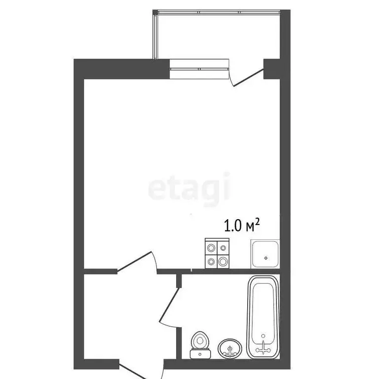 Квартира-студия: Вологодская область, рабочий посёлок Шексна, ... - Фото 1