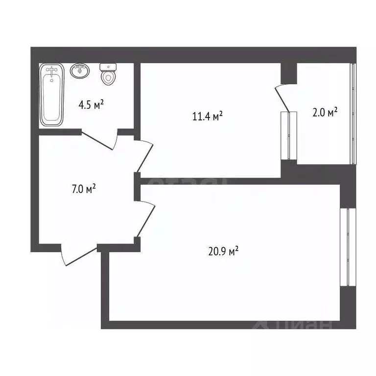 1-к кв. Красноярский край, Красноярск Свердловская ул., 6Л (43.8 м) - Фото 2