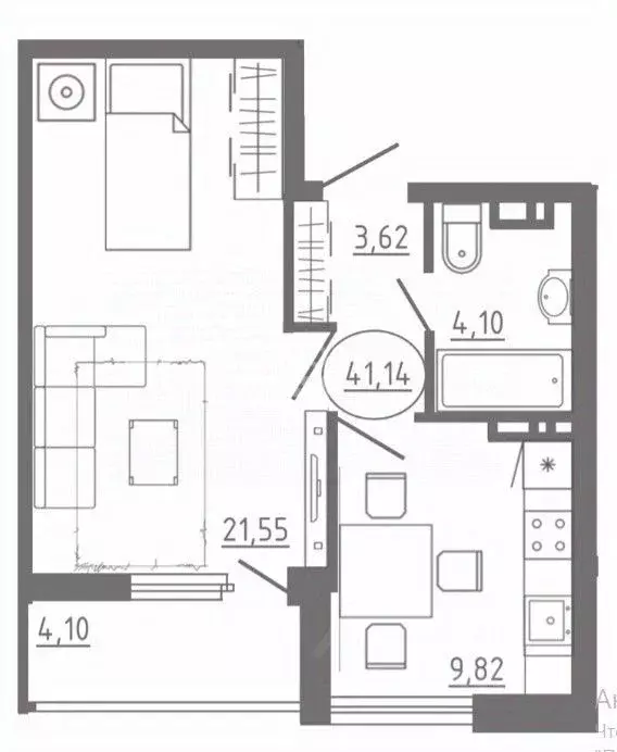 1-к кв. Орловская область, Орел Раздольная ул., 29 (42.9 м) - Фото 1