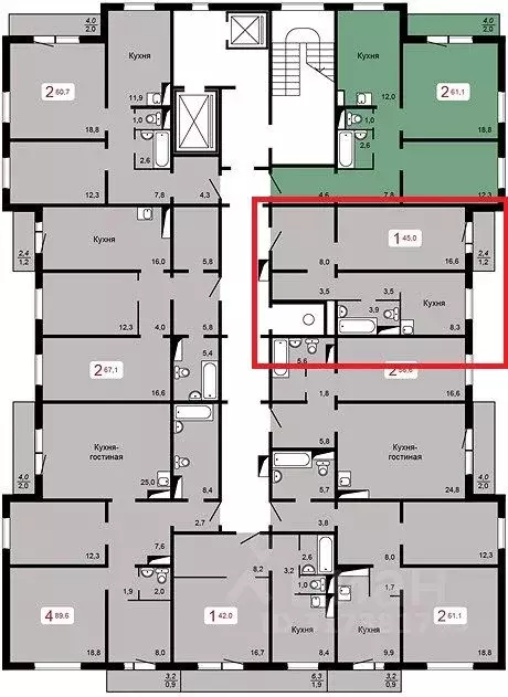 1-к кв. Красноярский край, Красноярск Лесопарковая ул., 17 (43.0 м) - Фото 1