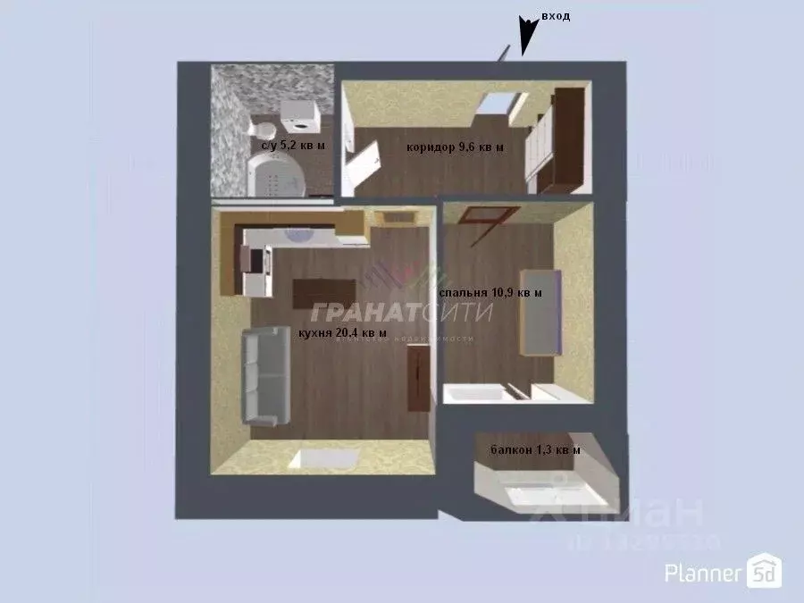 1-к кв. Омская область, Омск ул. Ватутина, 3/1 (47.0 м) - Фото 2