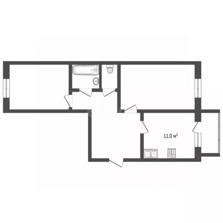 2-к кв. Костромская область, Кострома Костромская ул., 90 (52.9 м) - Фото 2