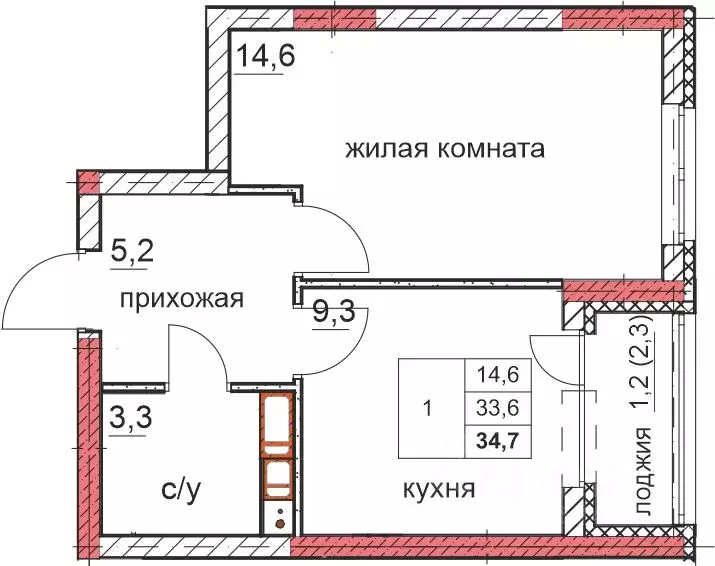 1-к кв. Нижегородская область, Дзержинск Комсомольский мкр,  (34.7 м) - Фото 0