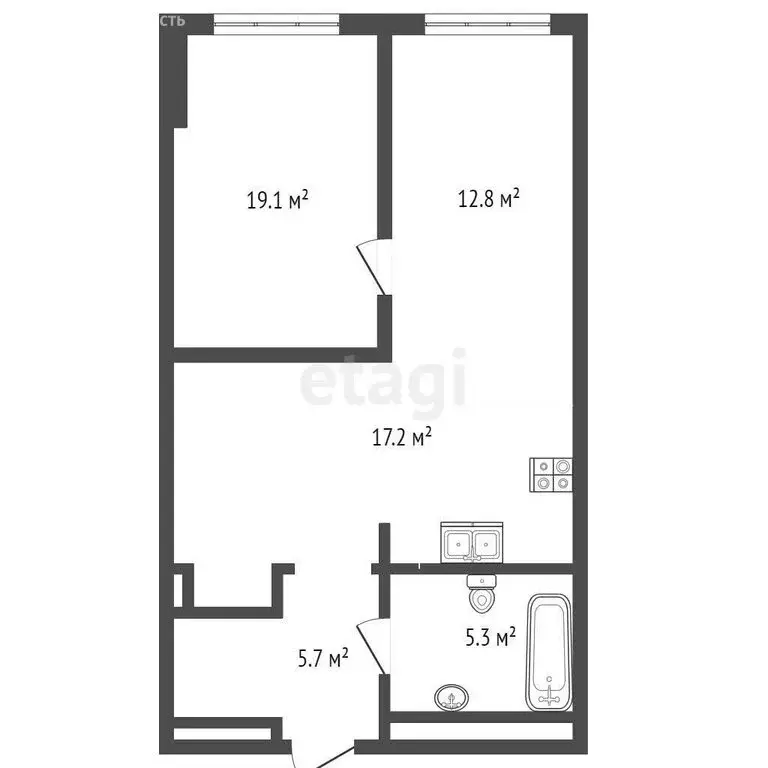 1-комнатная квартира: Ростов-на-Дону, Береговая улица, 73с2 (55 м) - Фото 0