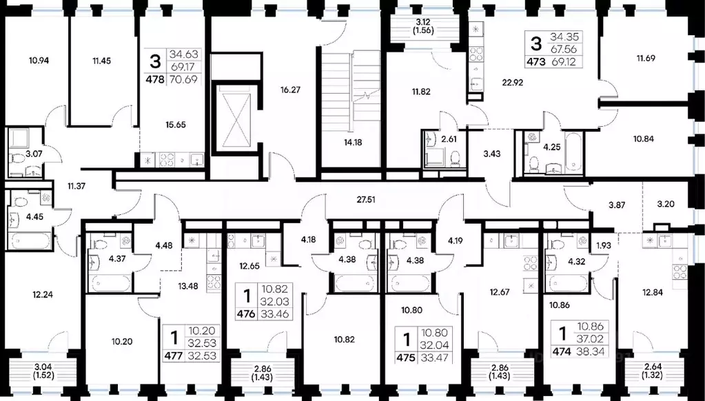 3-к кв. Татарстан, Казань ул. Профессора Мухамедьярова (70.69 м) - Фото 2