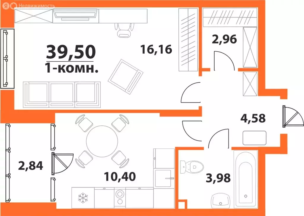 1-комнатная квартира: Ульяновск, 19-й микрорайон, ЖК Аквамарин-2, 1 ... - Фото 0