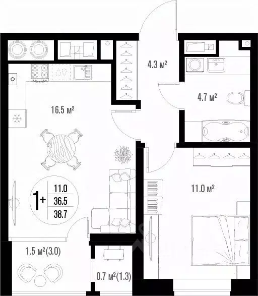 1-к кв. Астраханская область, Астрахань ул. Трофимова (38.7 м) - Фото 2