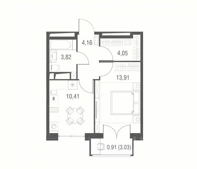 1-к кв. Московская область, Одинцово Одинбург жилой комплекс, 4Б (37.2 ... - Фото 1