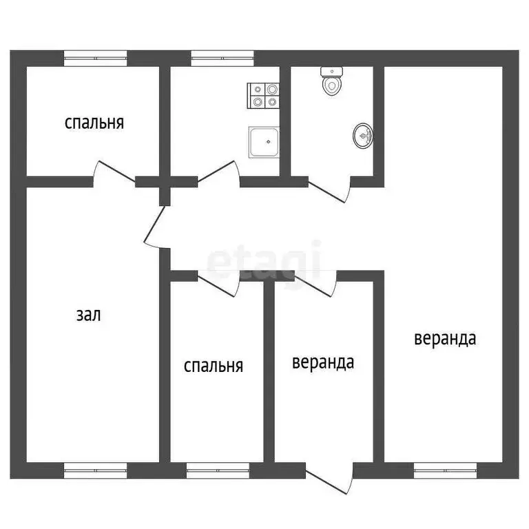 Дом в Учалы, улица Энтузиастов (56 м) - Фото 1