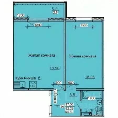 2-к кв. Алтайский край, Барнаул ул. Союза Республик (54.89 м) - Фото 0