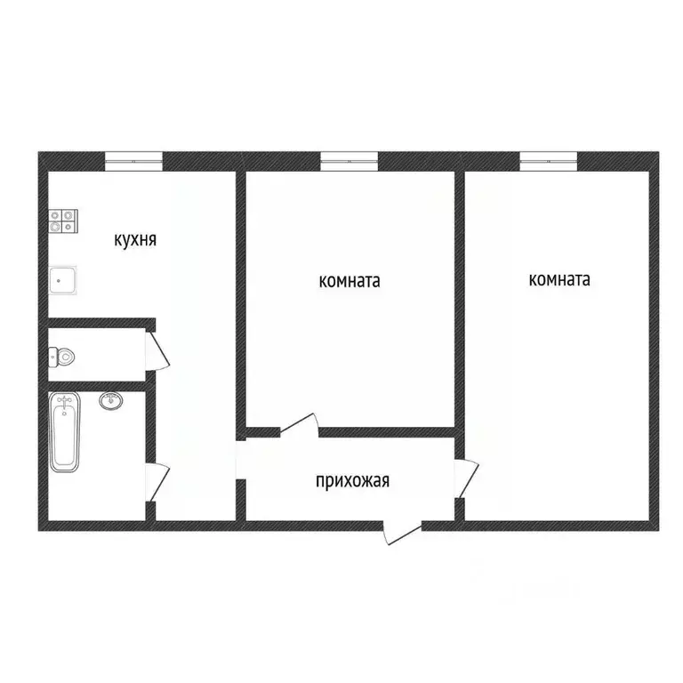 2-к кв. Ленинградская область, Кириши Молодежный бул., 9 (46.5 м) - Фото 2