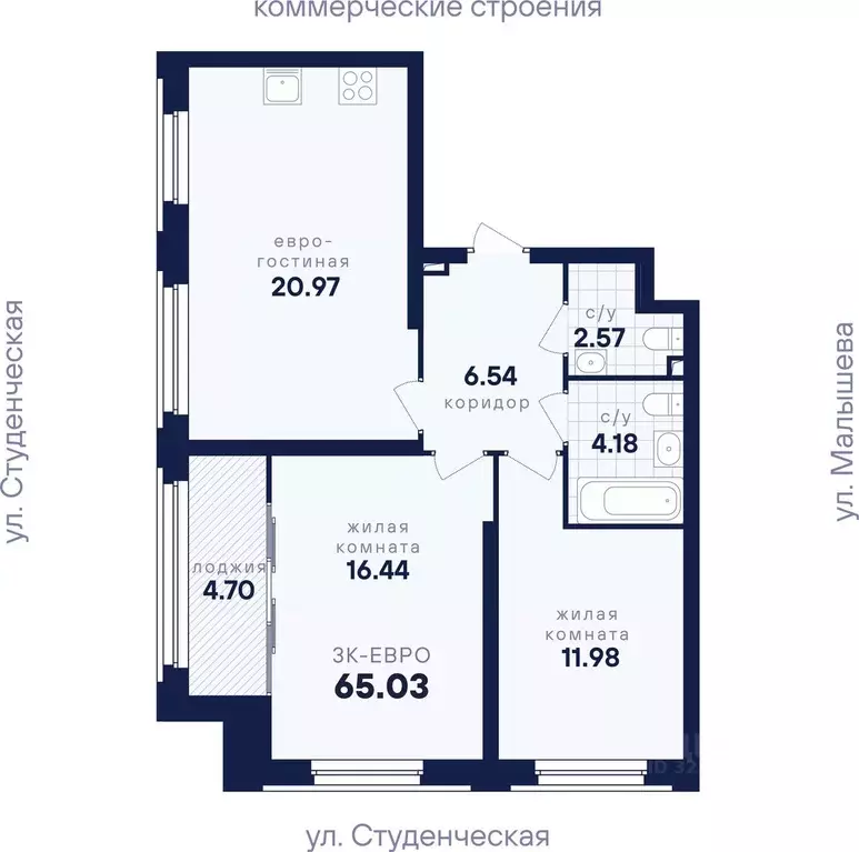 2-к кв. Свердловская область, Екатеринбург Втузгородок жилрайон, ... - Фото 1