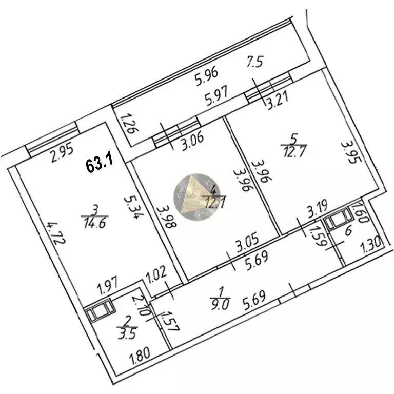 2-комнатная квартира: Санкт-Петербург, бульвар Александра Грина, 4 ... - Фото 1