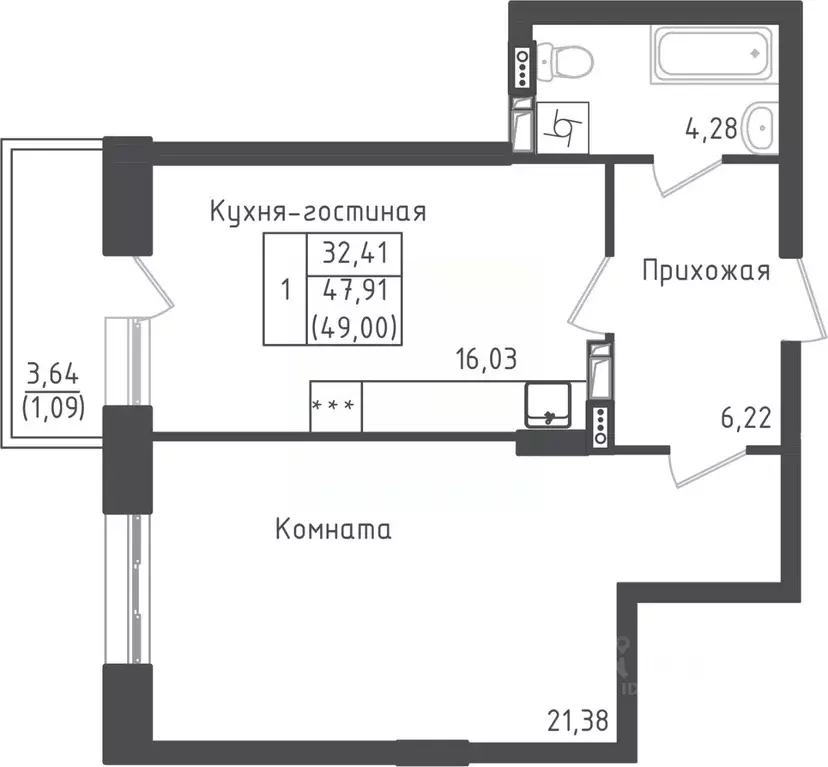 1-к кв. Московская область, Дмитровский городской округ, д. Рыбаки ... - Фото 0