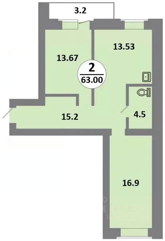 3-к кв. Красноярский край, Красноярск Соколовская ул., 52 (63.0 м) - Фото 0