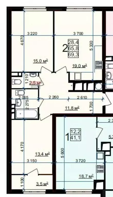 2-к кв. Рязанская область, Рязань Быстрецкая ул., 18к2 (69.3 м) - Фото 1