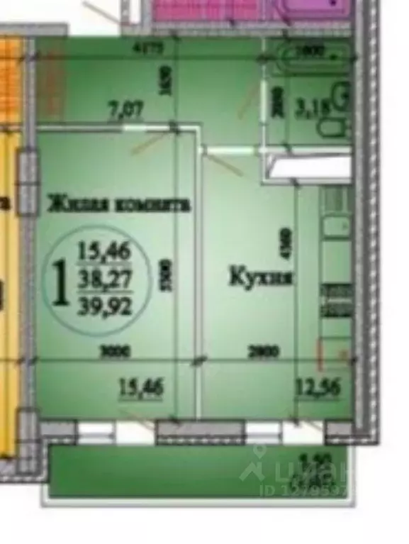 1-к кв. Краснодарский край, Краснодар Московская ул., 131к3 (38.5 м) - Фото 1
