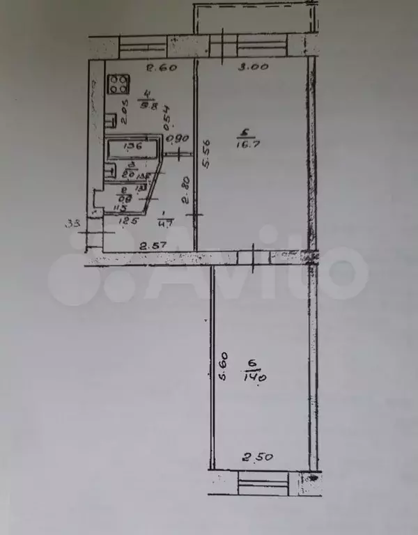 2-к. квартира, 44,1 м, 5/5 эт. - Фото 0