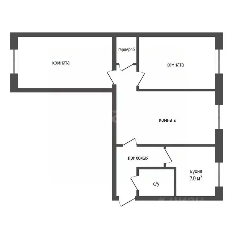 3-к кв. Красноярский край, Красноярск ул. Академгородок, 2 (58.4 м) - Фото 2