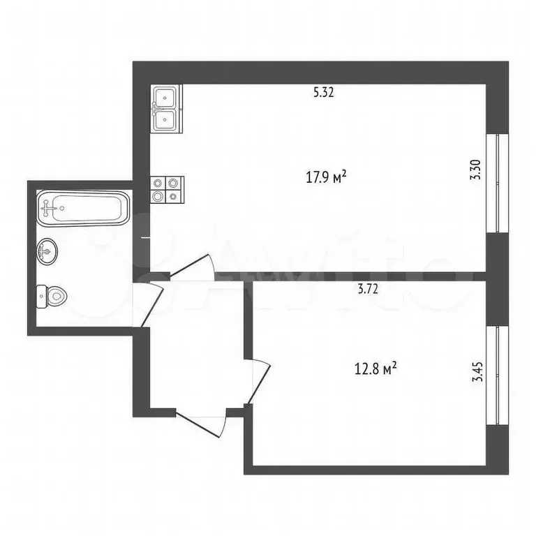 1-к. квартира, 36 м, 4/9 эт. - Фото 0