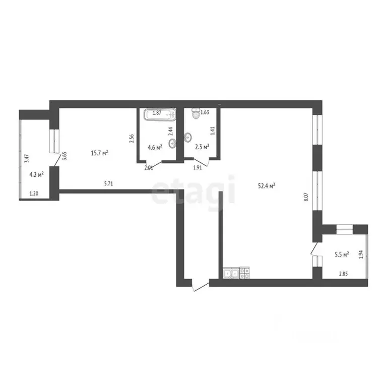 2-к кв. Омская область, Омск Пригородная ул., 27 (75.0 м) - Фото 1