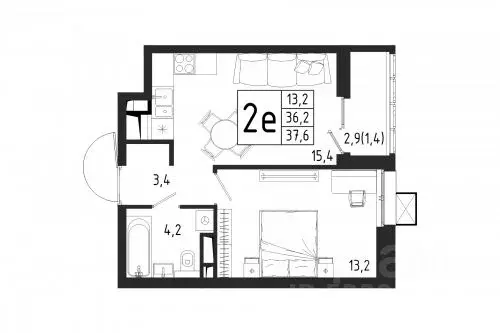 1-к кв. Московская область, Химки Клязьма-Старбеево мкр, Международный ... - Фото 1