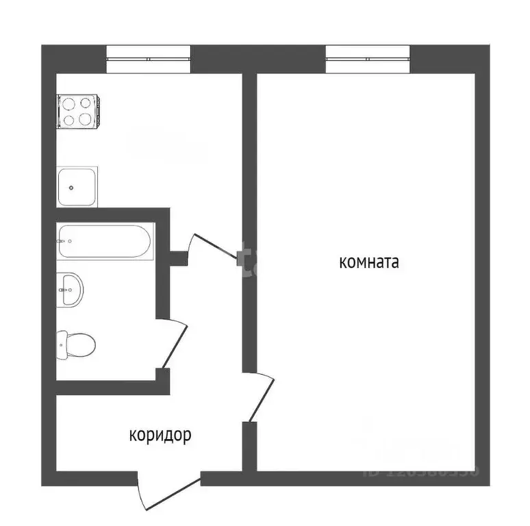 1-к кв. Кемеровская область, Новокузнецк ул. Покрышкина, 26А (36.1 м) - Фото 2