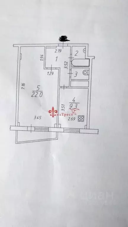 1-к кв. Белгородская область, Белгород ул. Есенина, 8а (42.0 м) - Фото 1