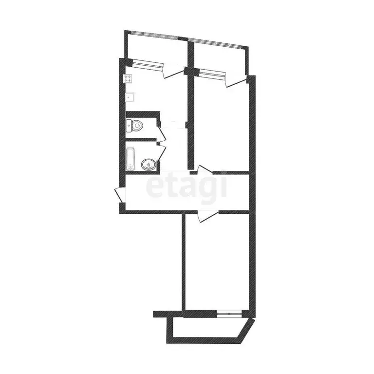 2-комнатная квартира: Белгород, 10-й микрорайон, улица 60 лет Октября, ... - Фото 1