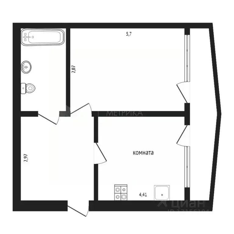 1-к кв. Тюменская область, Тюмень ул. Короленко, 12 (49.0 м) - Фото 1
