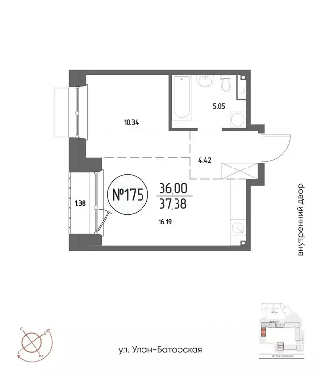 1-к кв. Иркутская область, Иркутск Макс жилой комплекс (37.38 м) - Фото 0