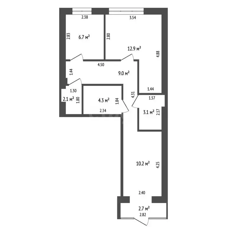 Помещение свободного назначения (51.9 м) - Фото 1