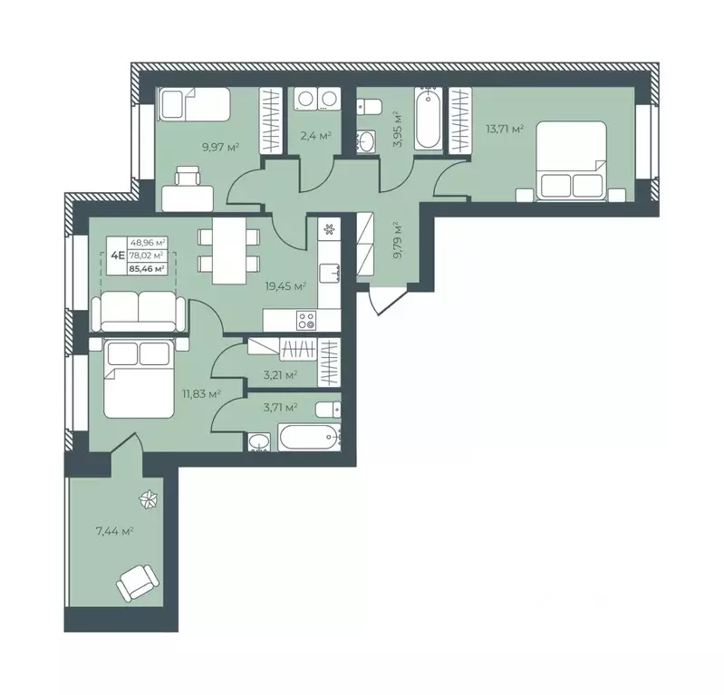 4-к кв. Воронежская область, Павловск ул. Свободы, 29 (85.46 м) - Фото 1