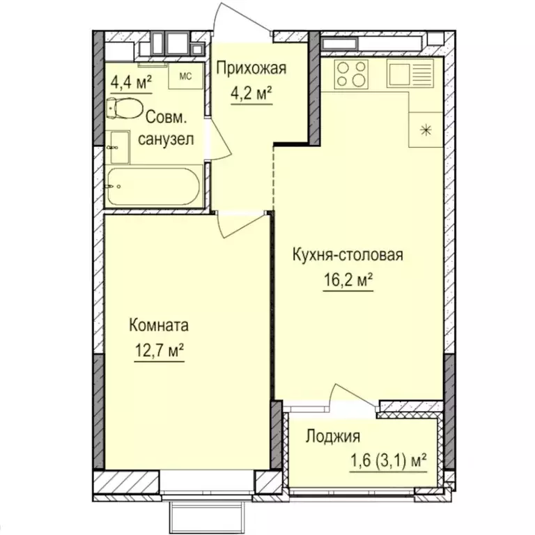 1-к кв. Удмуртия, Ижевск Восток СНТ, 112 (39.3 м) - Фото 0