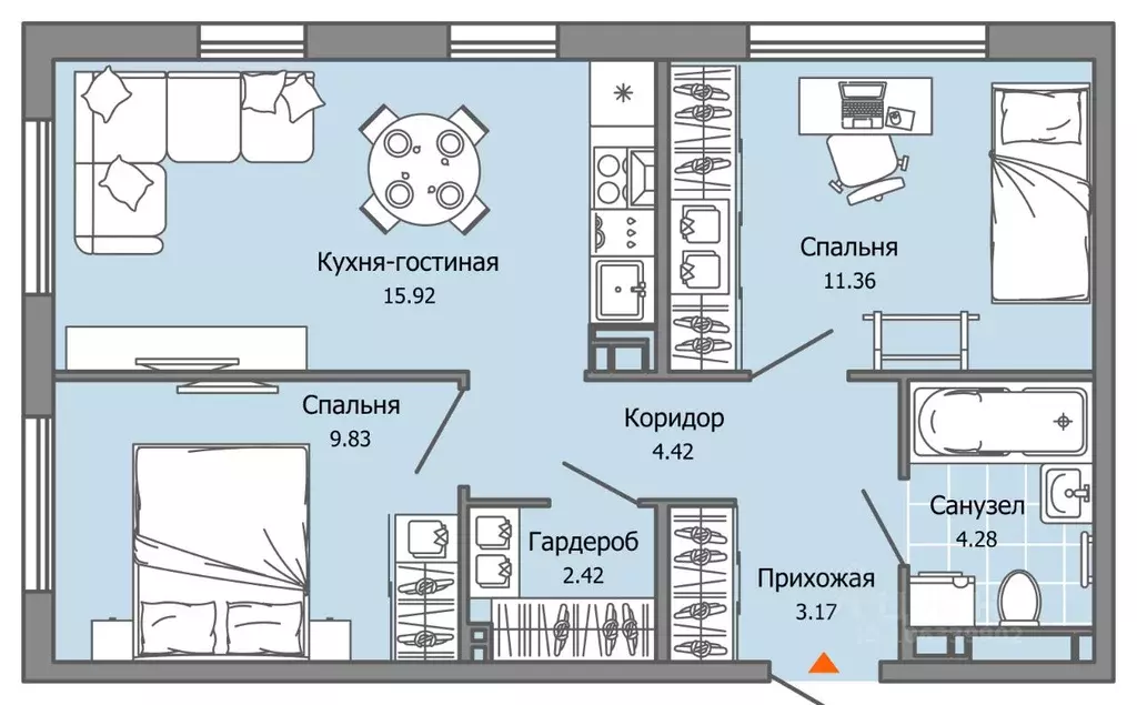 3-к кв. Ульяновская область, Ульяновск Город Новаторов жилой комплекс, ... - Фото 0