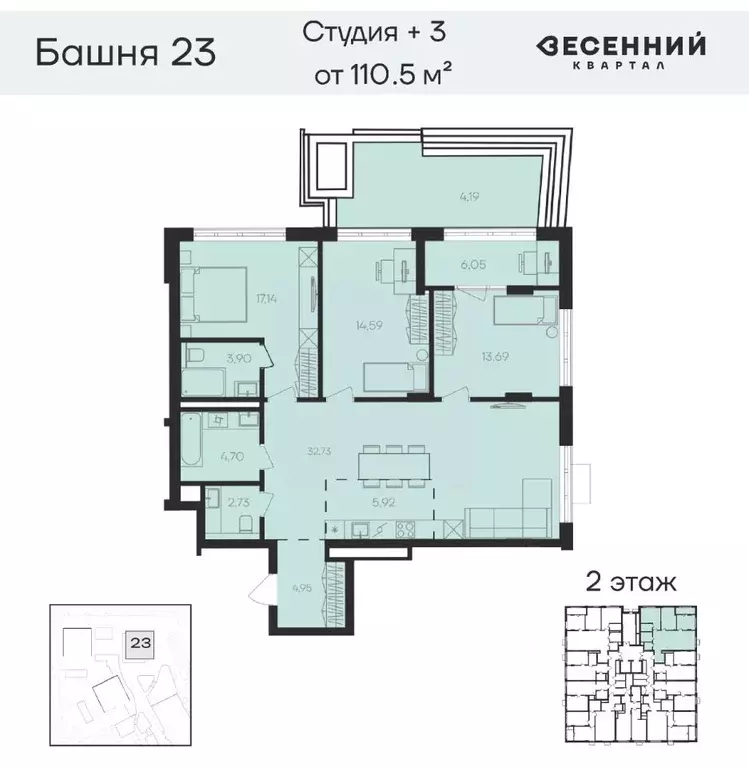 4-к кв. Челябинская область, Челябинск 29-й мкр, Весенний жилой ... - Фото 0